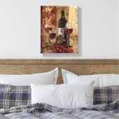 Wijnflesjes en wijnglazen canvas afdruk (Insitu (Slaapkamer))
