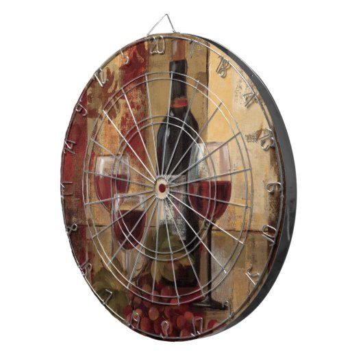 Wijnflesjes en wijnglazen dartbord (Voorkant Rechts)