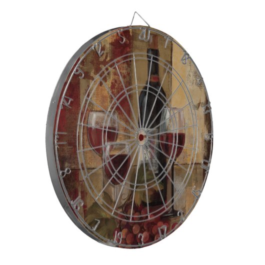 Wijnflesjes en wijnglazen dartbord (Voorkant Links)