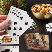 Wijnflesjes en wijnglazen pokerkaarten (Insitu)