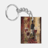 Wijnflesjes en wijnglazen sleutelhanger (Voorkant Links)