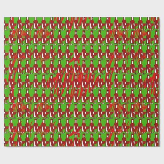 Wijnflesjes Gift Wrap Cadeaupapier (Vlak)