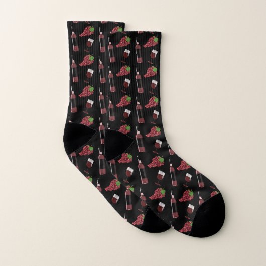 Wijnflesjes glazen druiven Funny Patterned Socks Sokken (Paar)