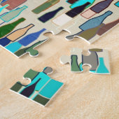 Wijnflesjes met meerdere kleuren, beige achtergron legpuzzel (Zijkant)