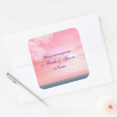 Wijnflesjes of bierbeach Weddenschap Vierkante Sticker (Envelop)