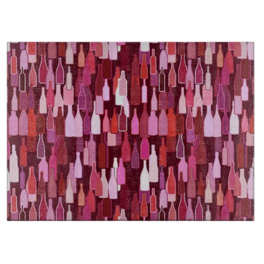 Wijnflesjes, pruimen, kruidenflesjes snijplank (Voorkant)