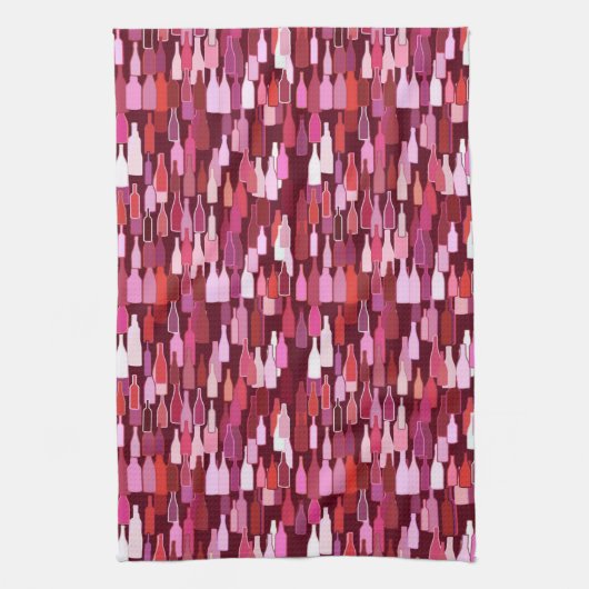 Wijnflesjes, pruimen, kruidenflesjes theedoek (Verticaal)