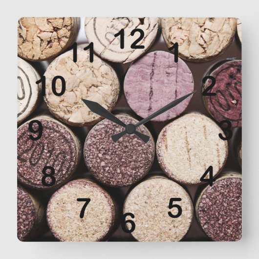 Wijnfleskurken Vierkante Klok (Voorkant)