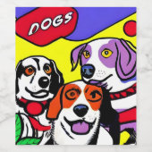 Wijnfleslabel, Honden, Waterdicht Wijn Etiket (Enkel label)