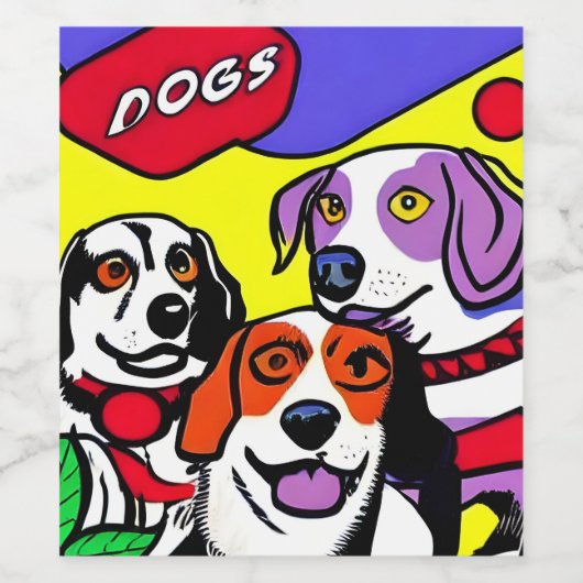 Wijnfleslabel, Honden, Waterdicht Wijn Etiket (Enkel label)