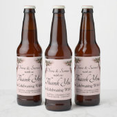 Wijnfleslabels, roze rozen & duiven bier etiket (Flessen)