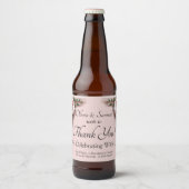 Wijnfleslabels, roze rozen & duiven bier etiket (Voorkant)