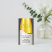 Wijnflesmonogram Visitekaartje (Staand voorkant)