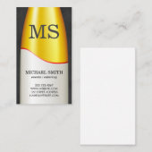 Wijnflesmonogram Visitekaartje (Voorkant / Achterkant)