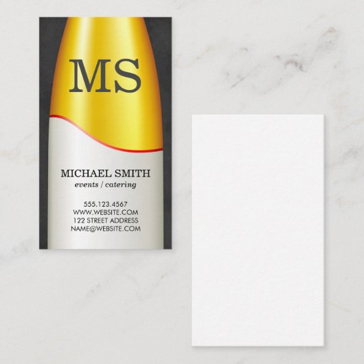 Wijnflesmonogram Visitekaartje (Voorkant / Achterkant)