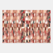 Wijnflespatroon, roest, beige en Bourgogne Inpakpapier Vel (Voorkant 3)