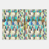 Wijnflespatroon, roest, beige en Bourgogne Inpakpapier Vel (Voorkant)