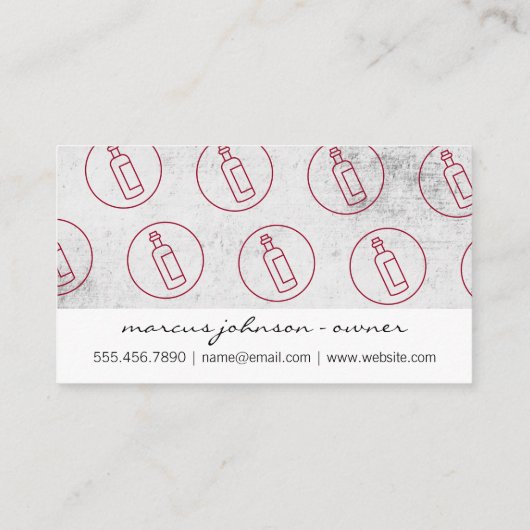  wijnflespatroon visitekaartje (Achterkant)