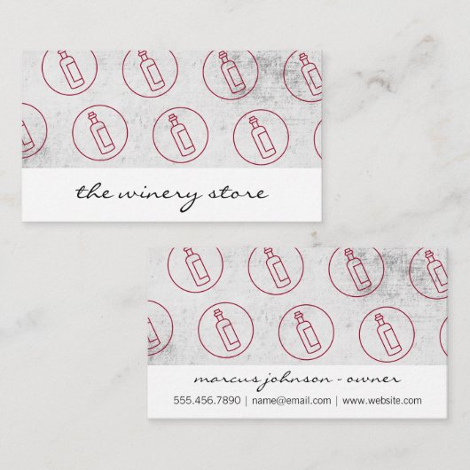 wijnflespatroon visitekaartje (Voorkant / Achterkant)