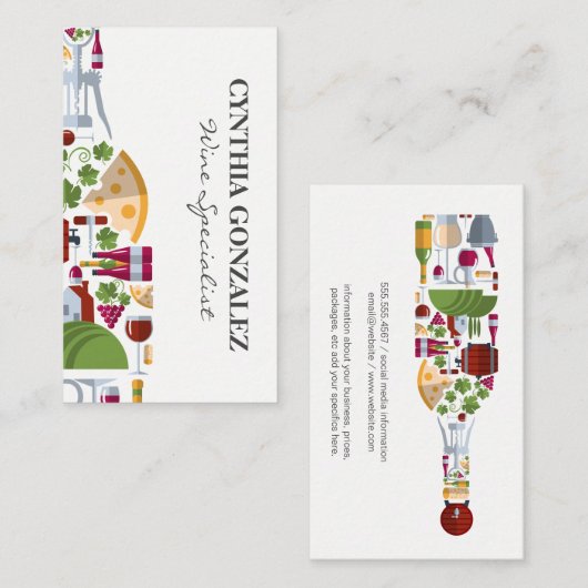 Wijnflessamenstelling | Kaasdruiven Visitekaartje (Voorkant / Achterkant)