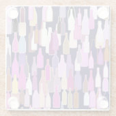 Wijnflessen, donkerblauwe achtergrond glazen onderzetter (Achterkant)