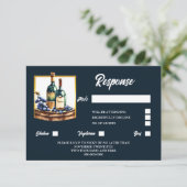 Wijnflessen druiven waterverf wijnmakerij wijngaar RSVP kaartje (Staand voorkant)