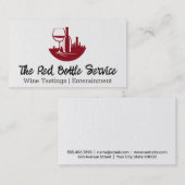 Wijnflessen en glas | Downtown City Visitekaartje (Voorkant / Achterkant)