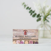 Wijnflessen en glas | Kurken op tafel Visitekaartje (Staand voorkant)