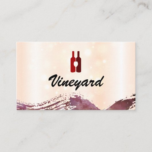 Wijnflessen en glas | Penseel Visitekaartje (Voorkant)