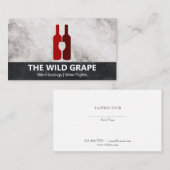 Wijnflessen en glas visitekaartje (Voorkant / Achterkant)