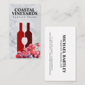 Wijnflessen en glas | Wijndruiven Visitekaartje (Voorkant / Achterkant)