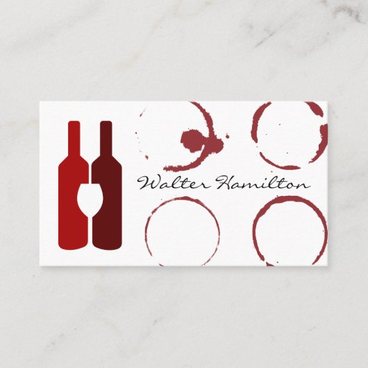 Wijnflessen en glas | Wijnhoudende zuren Visitekaartje (Voorkant)