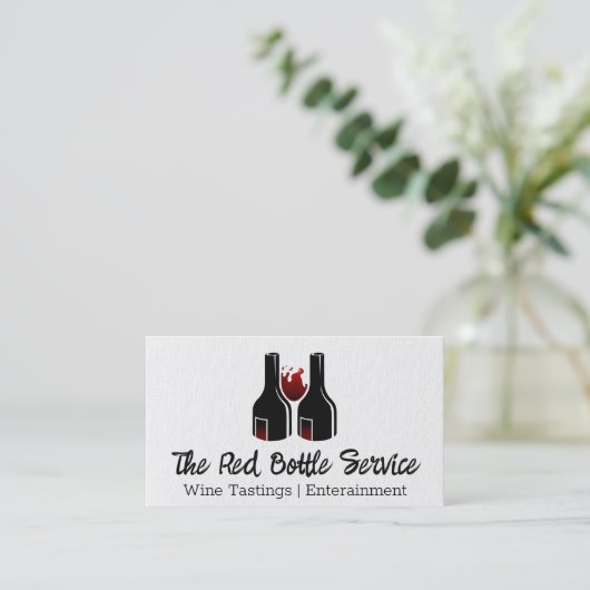 Wijnflessen en glas | Winnerij Visitekaartje (Staand voorkant)