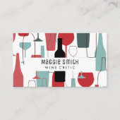 Wijnflessen en glaswerk patroon visitekaartje (Voorkant)