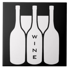Wijnflessen en glazen ontwerpen keramische Tegel Tegeltje