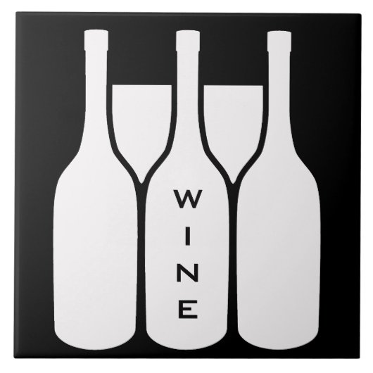 Wijnflessen en glazen ontwerpen keramische Tegel Tegeltje (Voorkant)