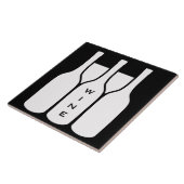 Wijnflessen en glazen ontwerpen keramische Tegel Tegeltje (Zijkant)