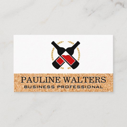 Wijnflessen en Kurk Visitekaartje (Voorkant)