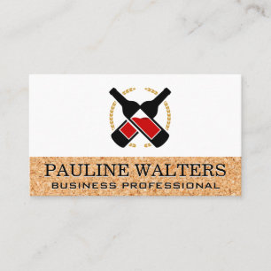 Wijnflessen en kurkVisitekaartje Visitekaartje