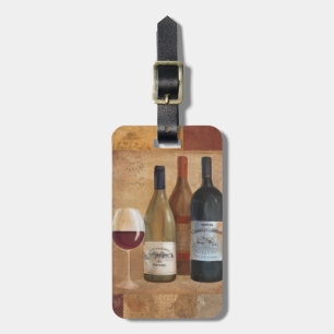  wijnflessen en wijnglas bagagelabel