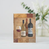 wijnflessen en wijnglas briefkaart (Staand voorkant)
