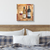 wijnflessen en wijnglas canvas afdruk (Insitu (Slaapkamer))