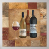  wijnflessen en wijnglas poster (Voorkant)