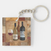 wijnflessen en wijnglas sleutelhanger (Achterkant)