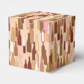 Wijnflessen, grondkleuren, lichte koraalachtergron bedankdoosjes (Achterkant)