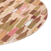 Wijnflessen, grondkleuren, lichte koraalachtergron snijplank (Hoek)