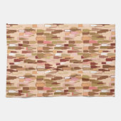 Wijnflessen, grondkleuren, lichte koraalachtergron theedoek (Horizontaal)