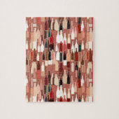 Wijnflessen, grondkleuren, teracoatachtergrond legpuzzel (Verticaal)