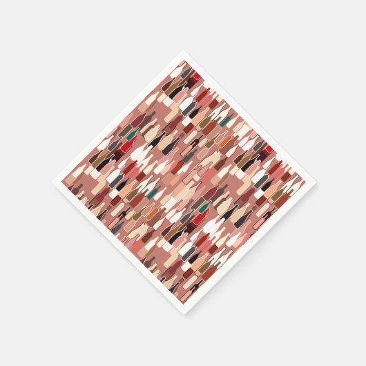 Wijnflessen, grondkleuren, teracoatachtergrond servetten (Hoek)