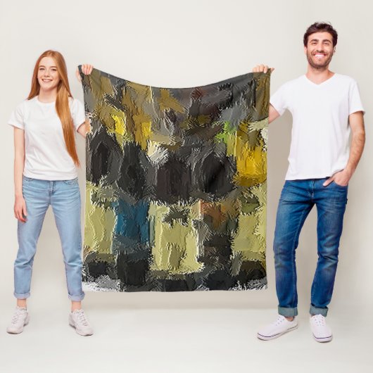 Wijnflessen in Abstracte vlootsegment Fleece Deken (In situ)